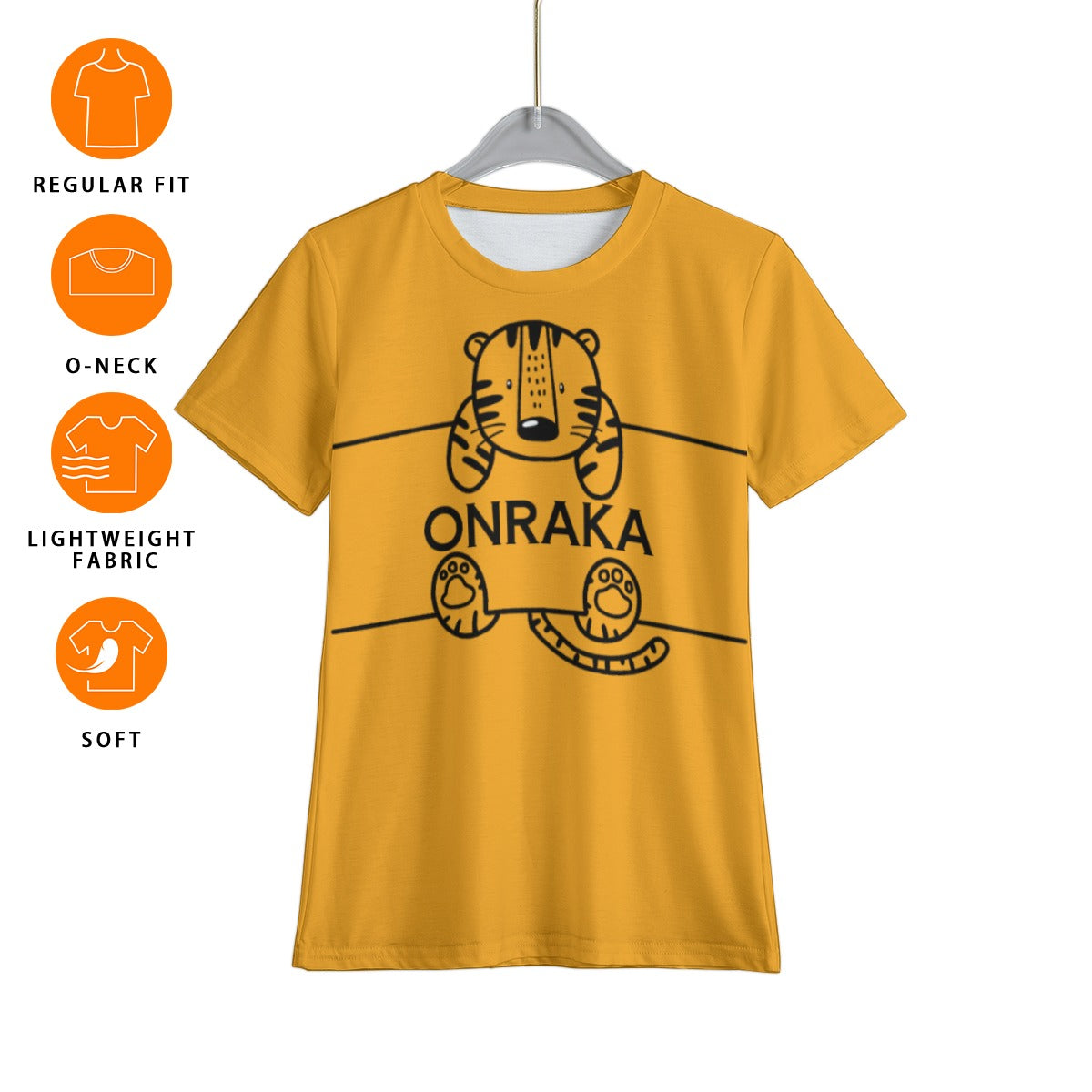 House Collection Onraka Tiger Cub All-Over Print Kid's T-Shirt Orange