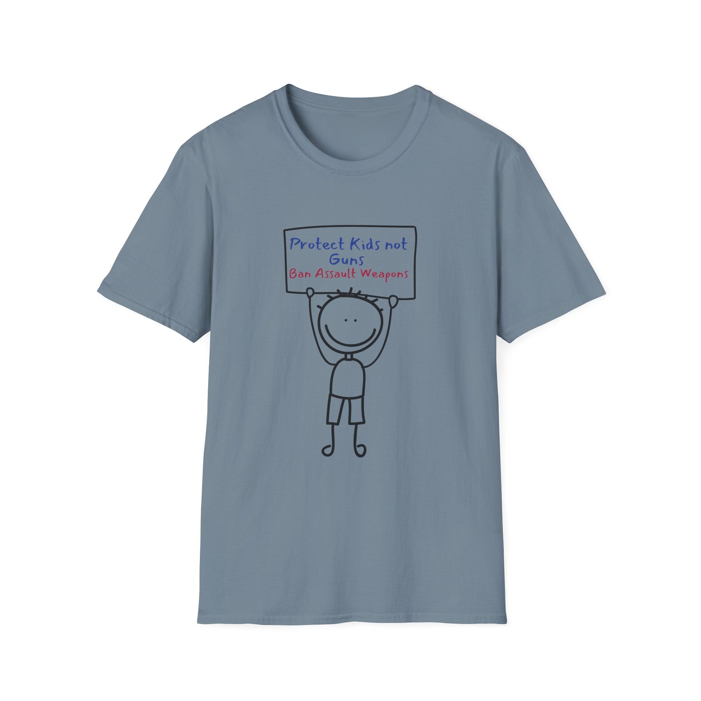 Protect Kids Not Guns Stick figure Unisex Softstyle T-Shirt