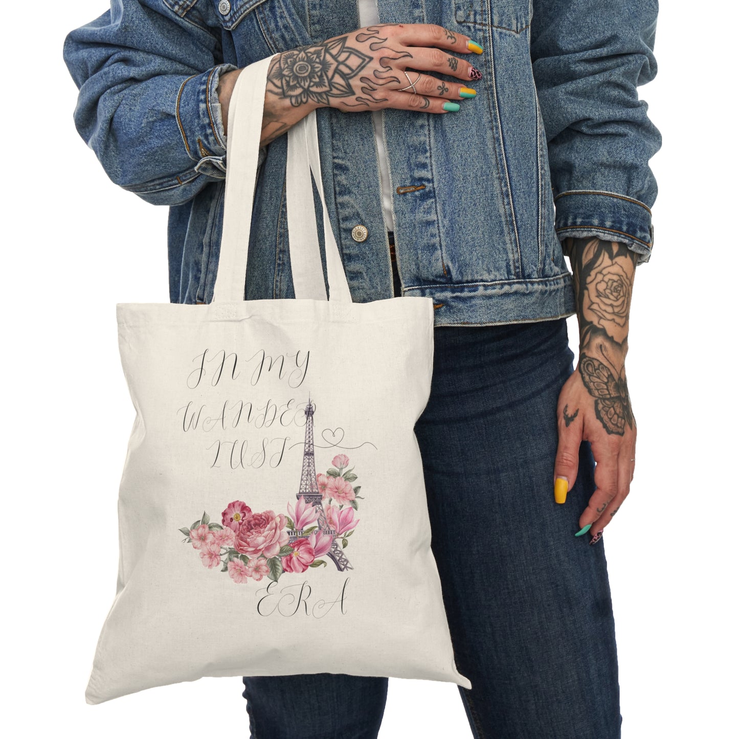 Wanderlust Era Natural Tote Bag