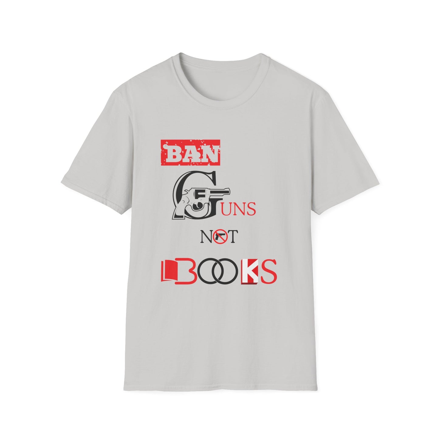 Ban Guns not Books Red Unisex Softstyle T-Shirt