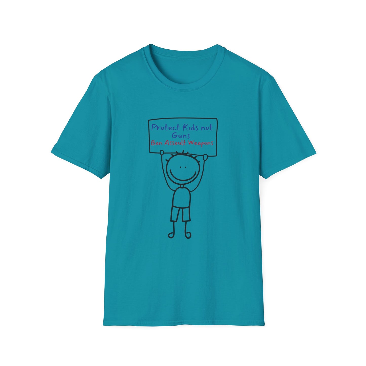 Protect Kids Not Guns Stick figure Unisex Softstyle T-Shirt