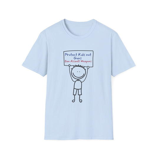 Protect Kids Not Guns Stick figure Unisex Softstyle T-Shirt