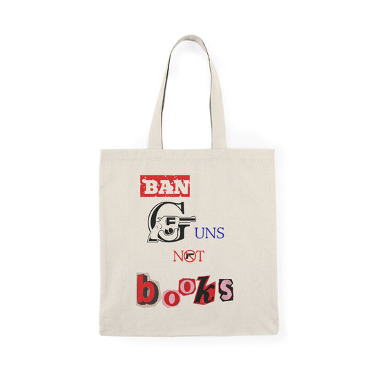 Ban Guns not Books  Natural Tote Bag