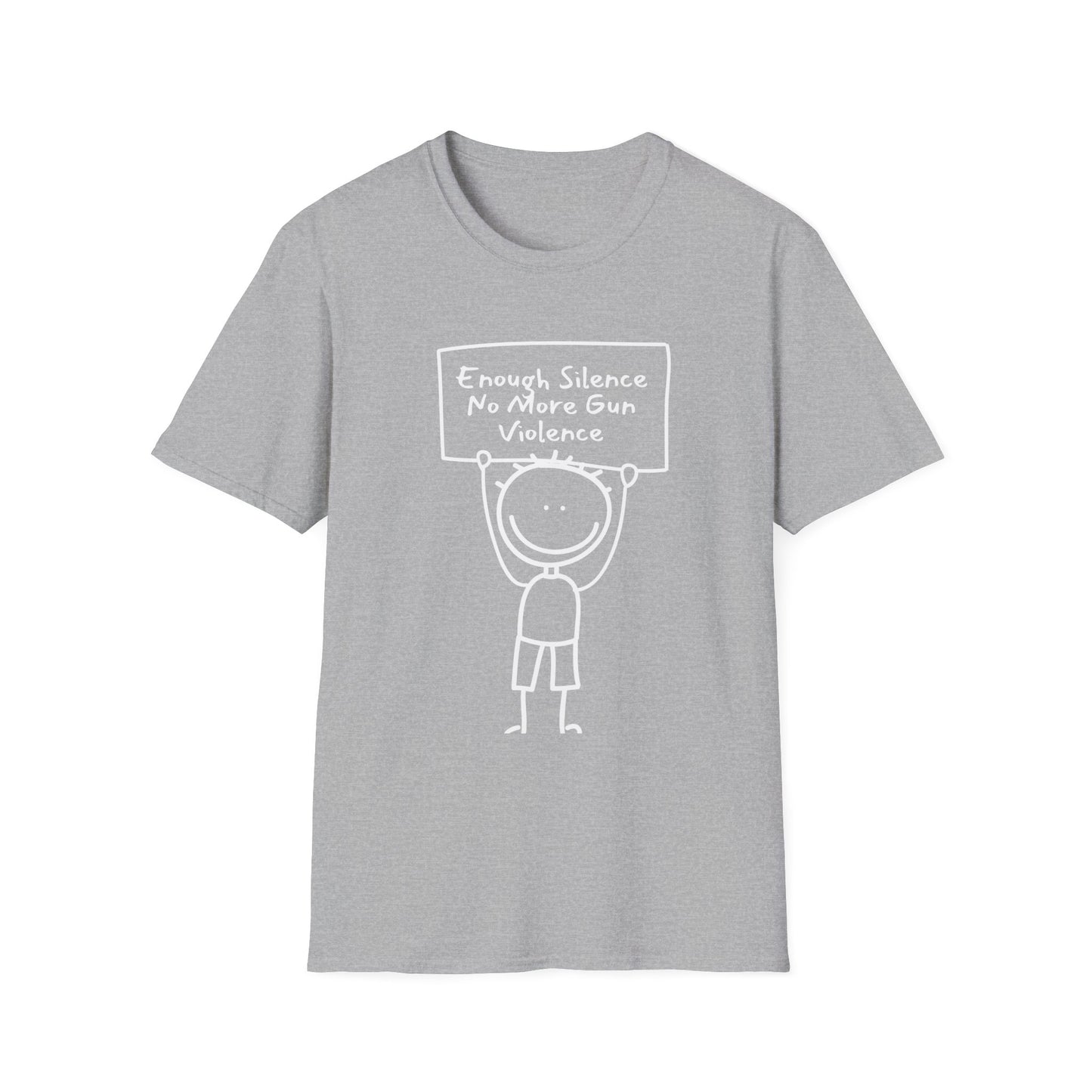 Protect Kids Not Guns Stick figure white Unisex Softstyle T-Shirt