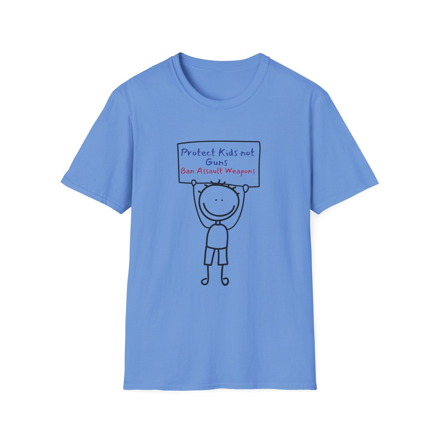 Protect Kids Not Guns Stick figure Unisex Softstyle T-Shirt