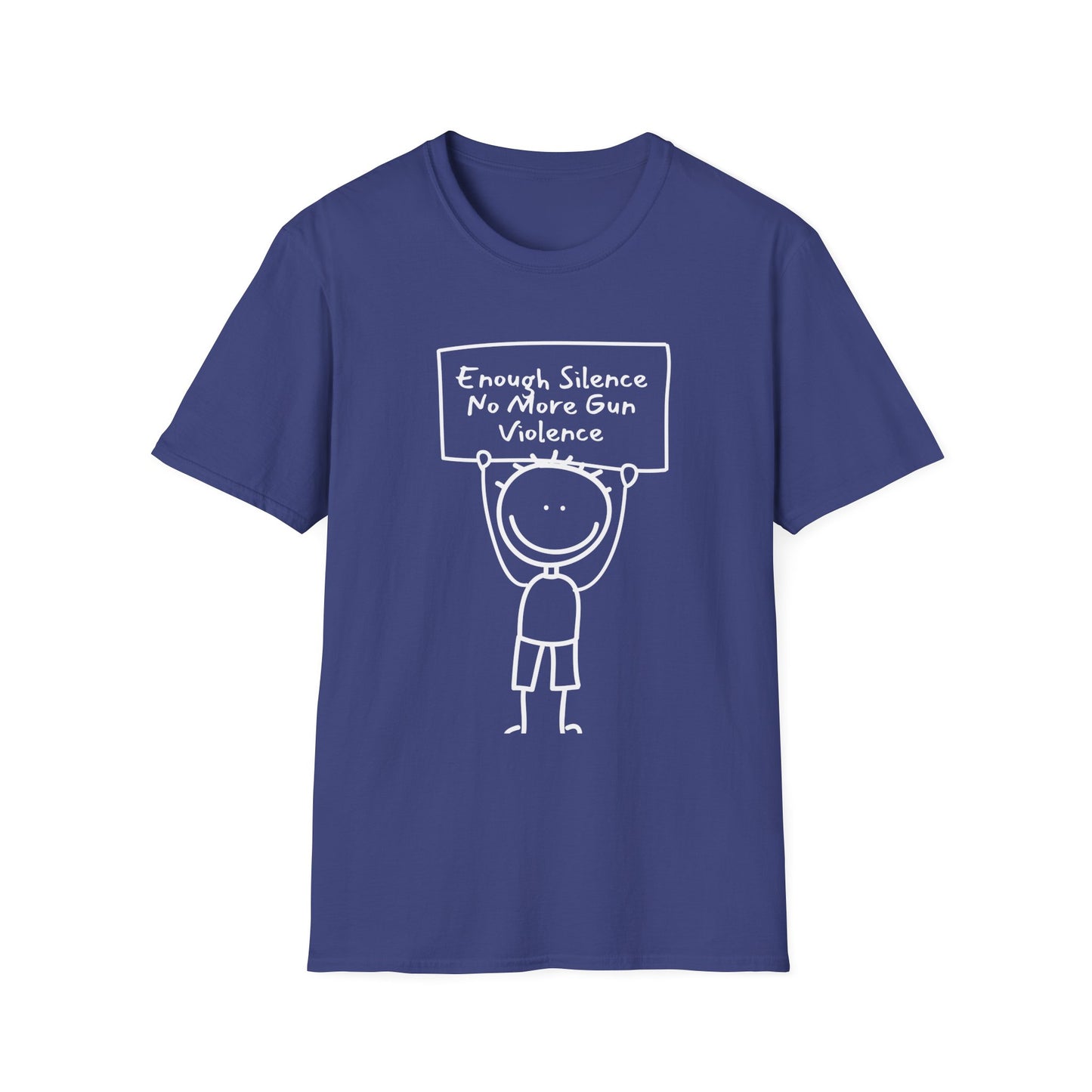 Protect Kids Not Guns Stick figure white Unisex Softstyle T-Shirt