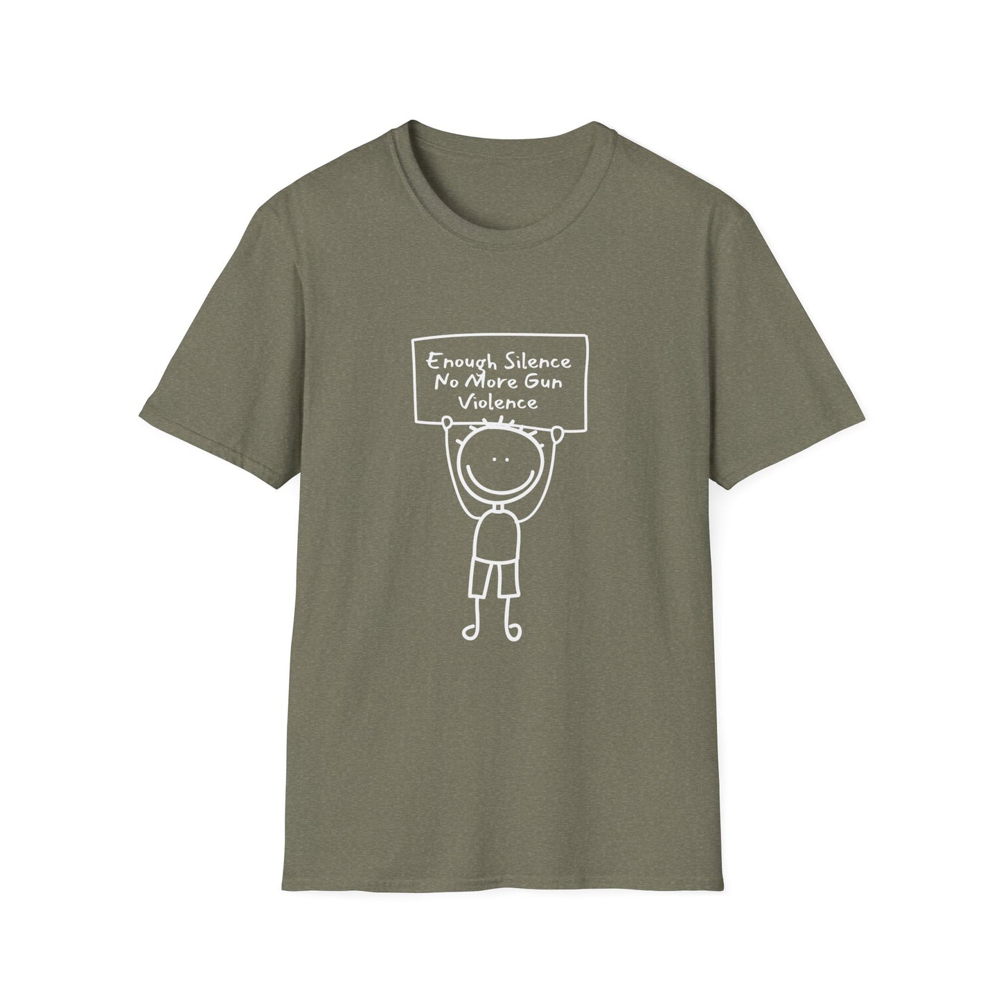 Enough Silence End Gun Violence Stick figure Unisex Softstyle T-Shirt