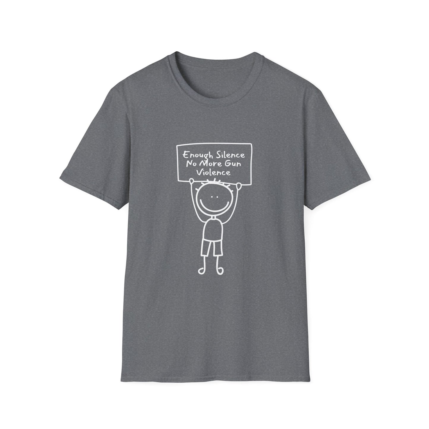 Enough Silence End Gun Violence Stick figure Unisex Softstyle T-Shirt