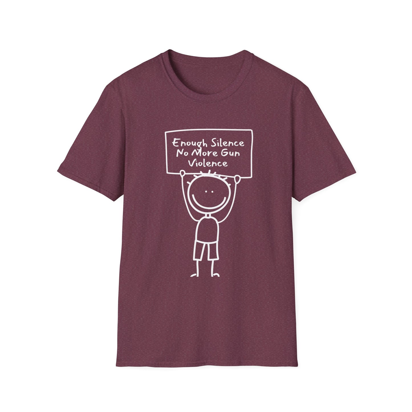 Protect Kids Not Guns Stick figure white Unisex Softstyle T-Shirt