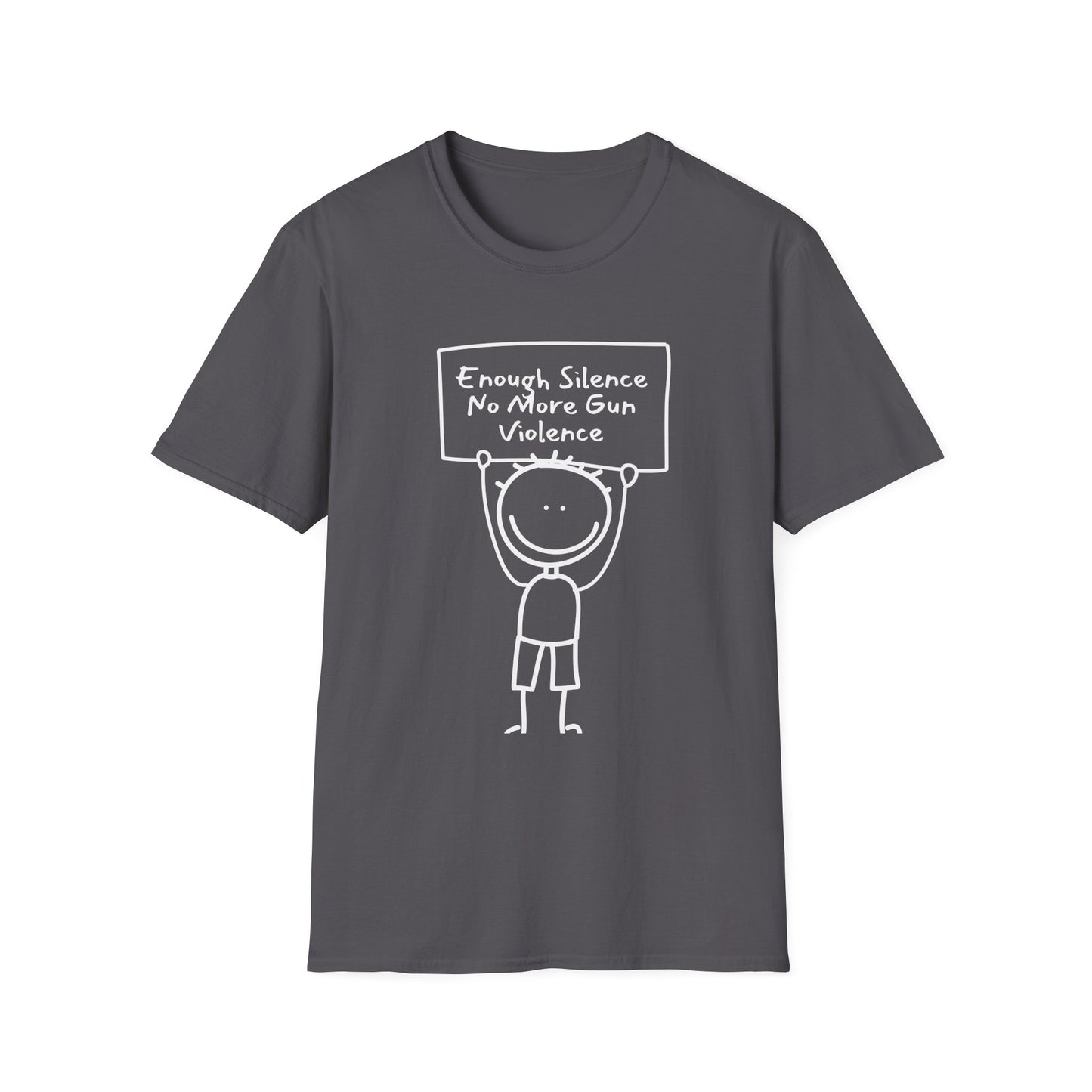 Protect Kids Not Guns Stick figure white Unisex Softstyle T-Shirt