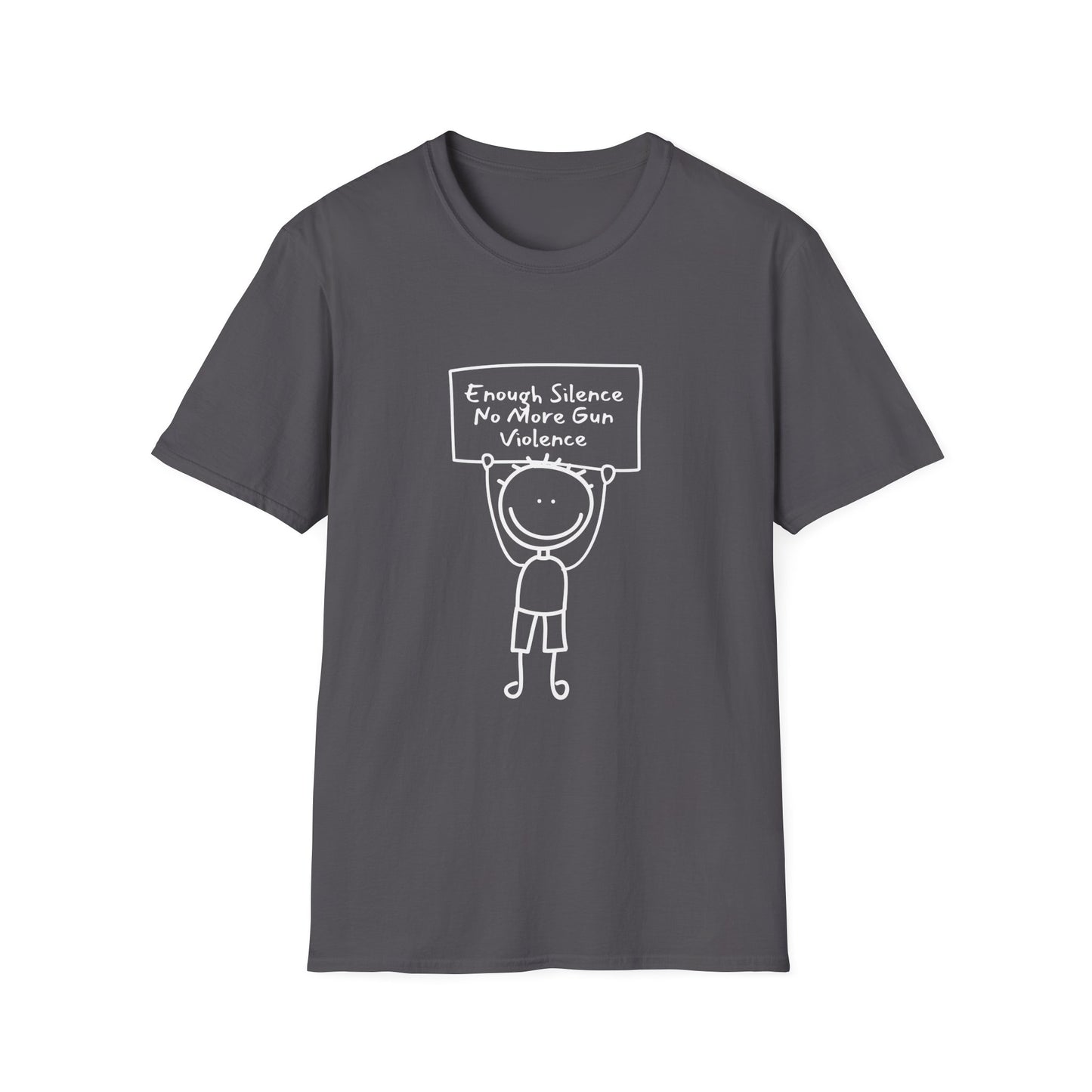 Enough Silence End Gun Violence Stick figure Unisex Softstyle T-Shirt