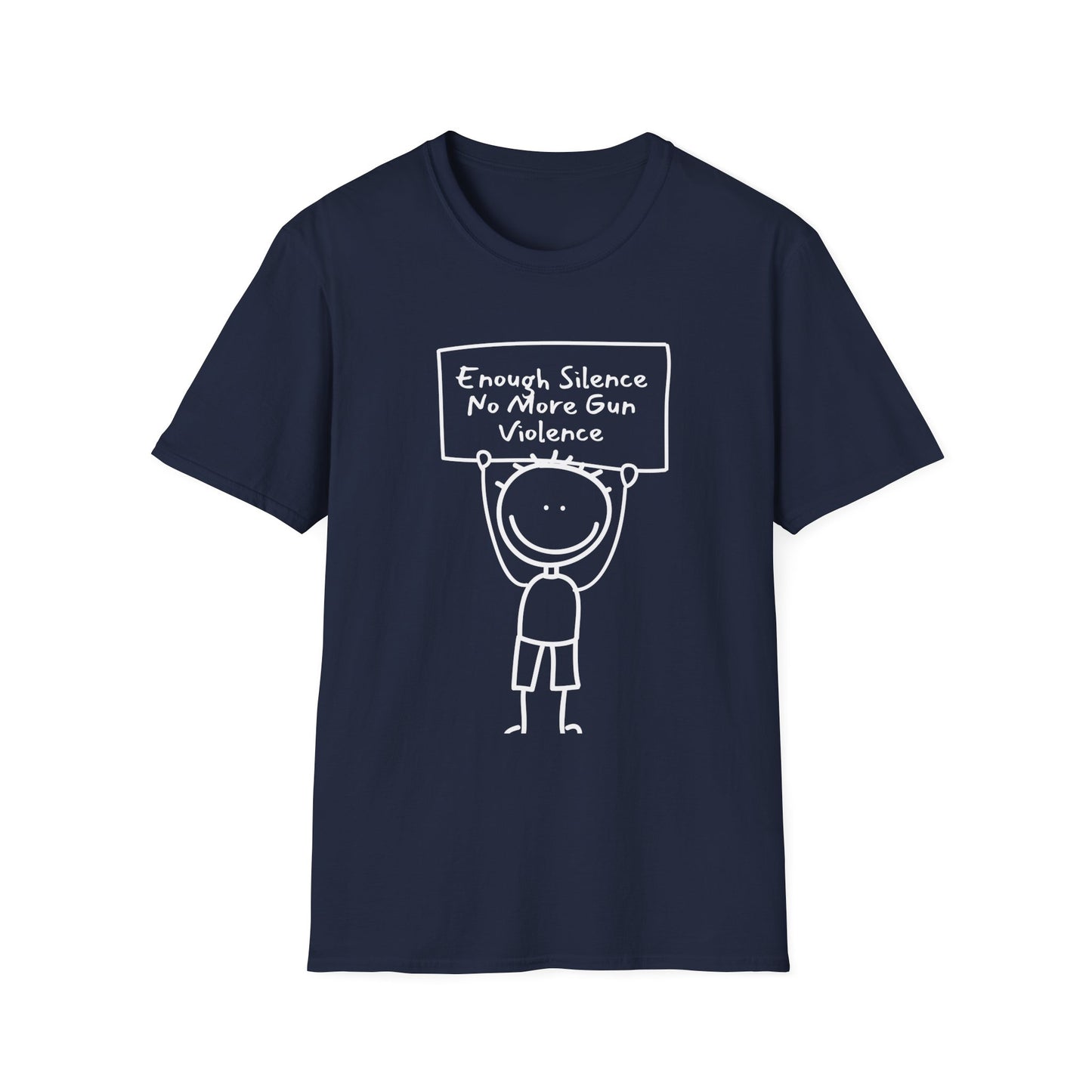 Protect Kids Not Guns Stick figure white Unisex Softstyle T-Shirt