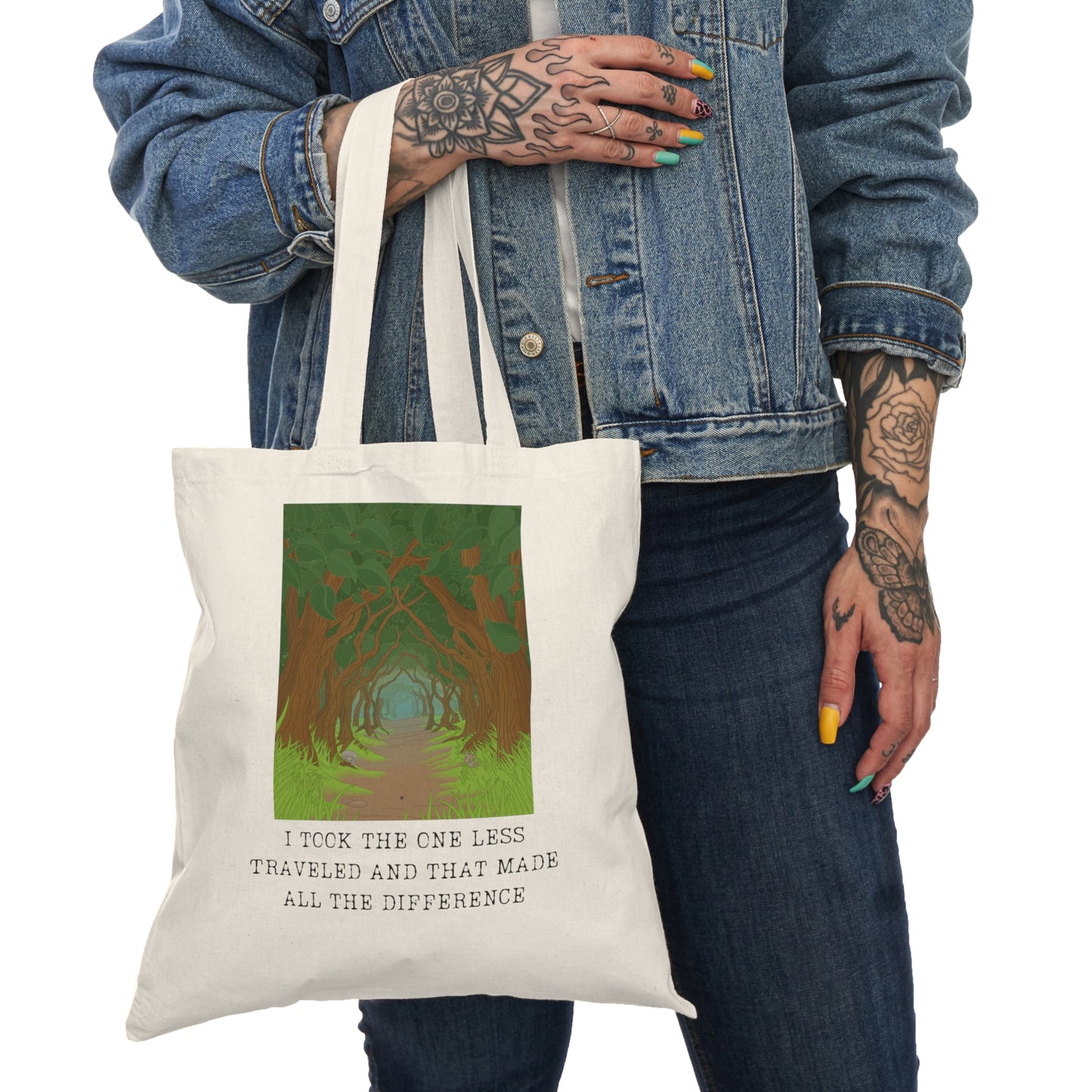 Path Less Traveled  Natural Tote Bag