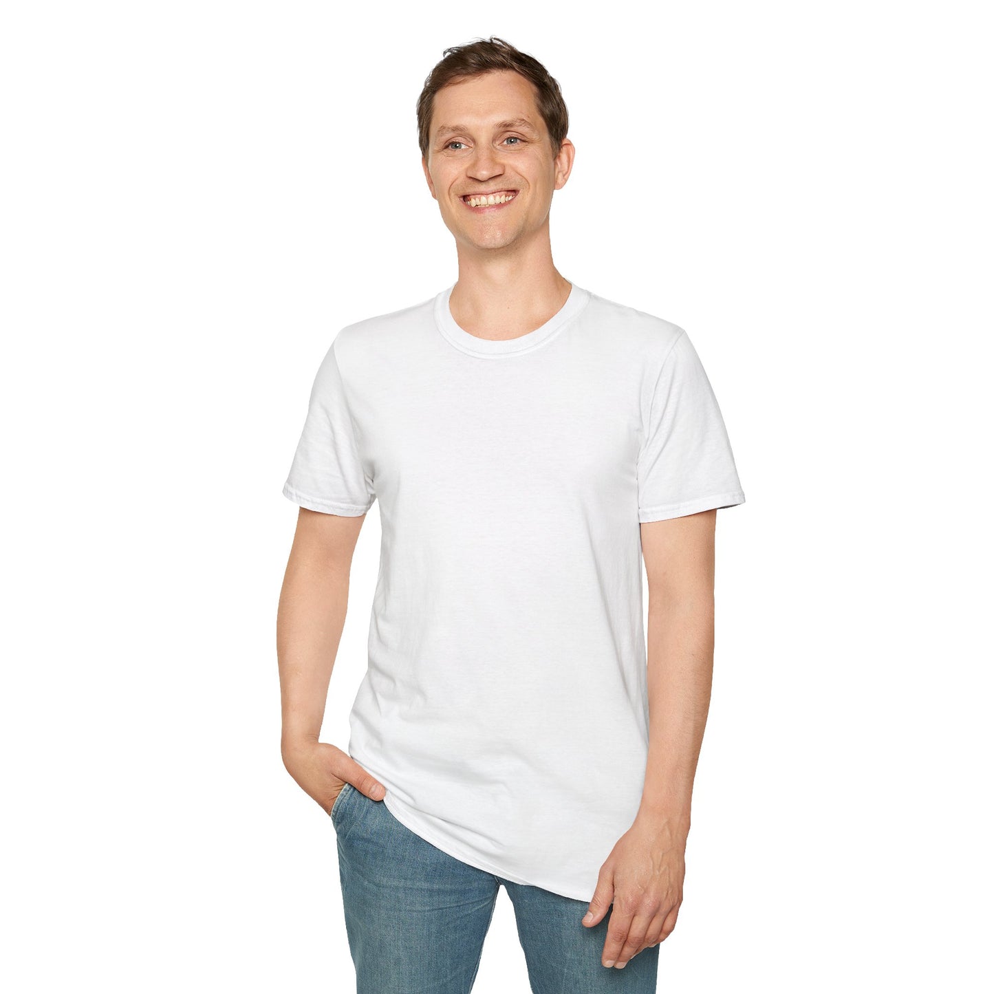 Protect Kids Not Guns Stick figure white Unisex Softstyle T-Shirt