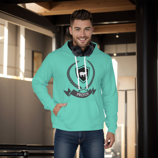 House Collection Protos Bear and Laurels All-Over Print  Pullover Hoodie
