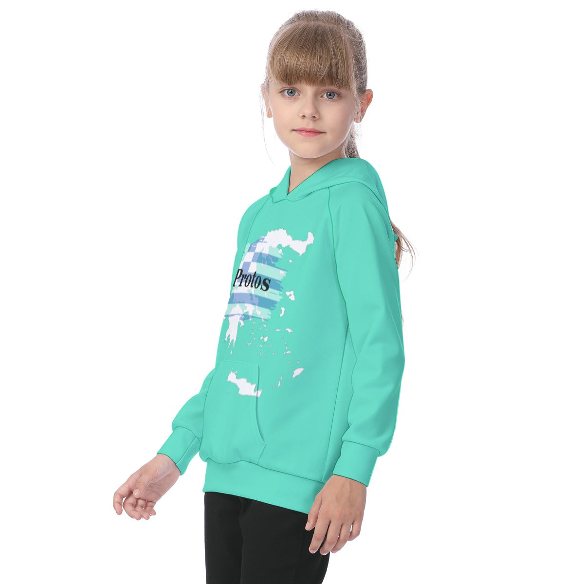 House Collection - Protos - Greece All-Over Print Kid's Raglan Pullover Hoodie