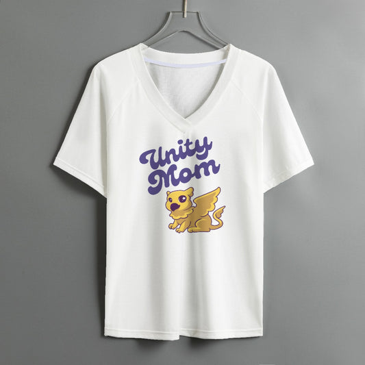 All-Over Print Unity Mom Women's V-neck T-shirt With Short Sleeve
