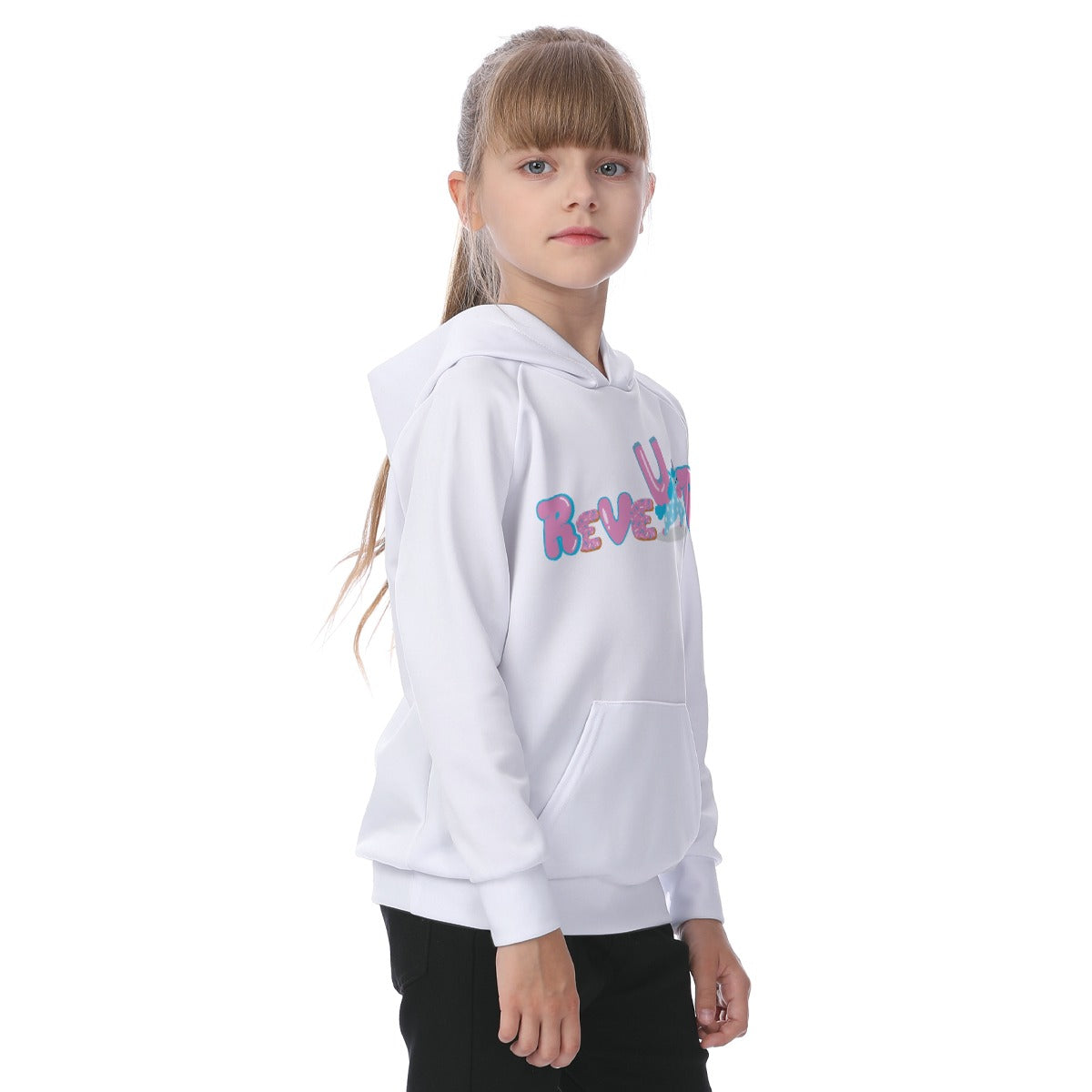 House Collection - Reveur - Candy Unicorn All-Over Print Kid's Raglan Pullover Hoodie