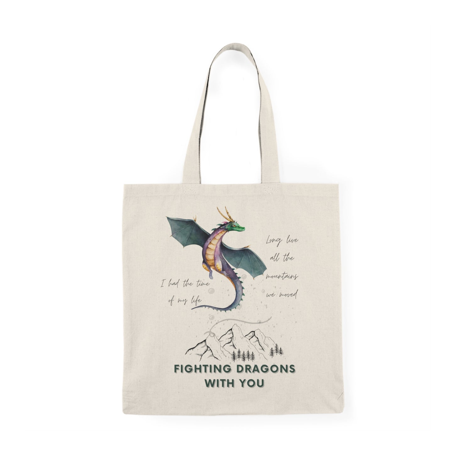 Fighting Dragons with you Natural Tote Bag