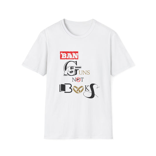 Ban Guns not Books golden rings Unisex Softstyle T-Shirt