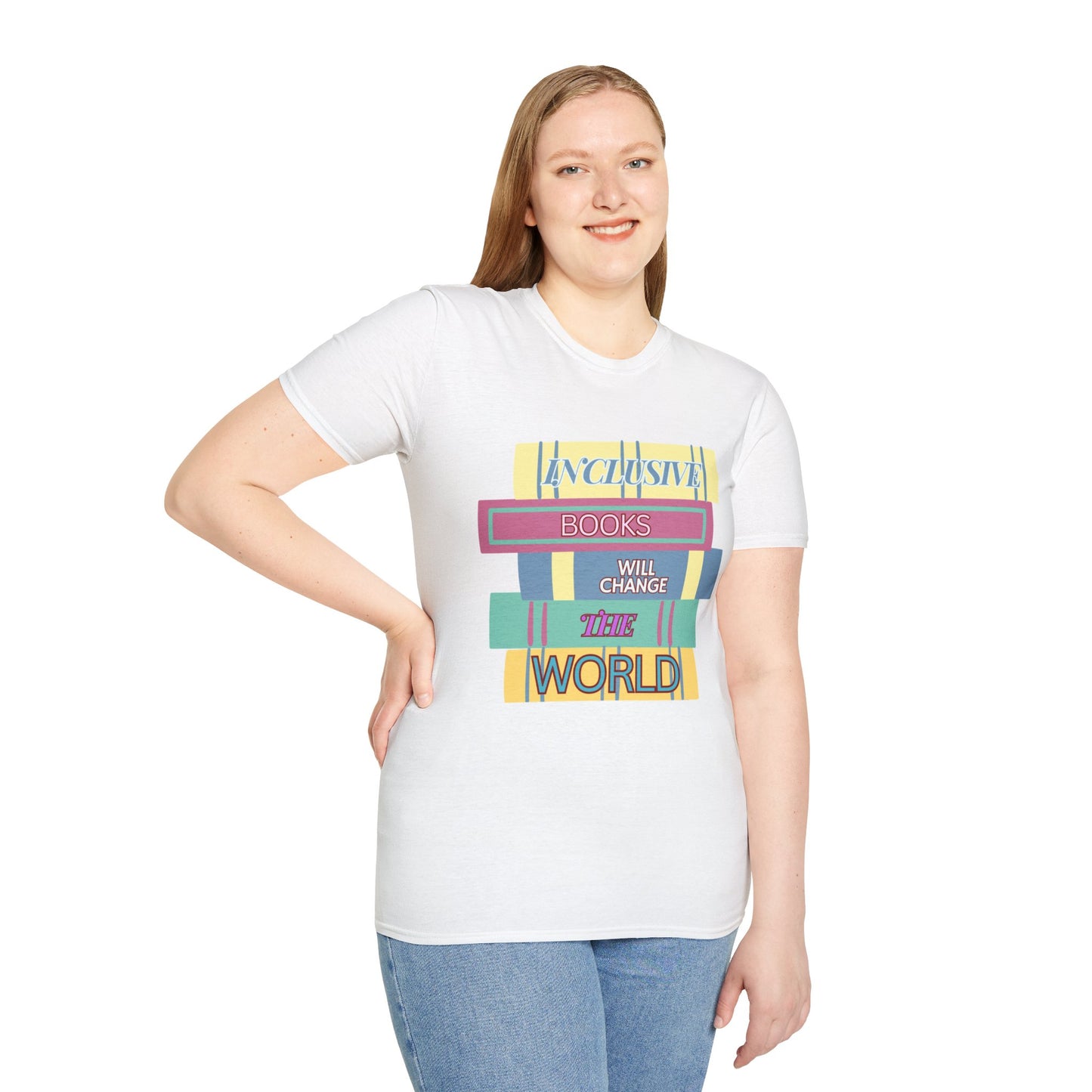 Inclusive books will change the world  Unisex Softstyle T-Shirt