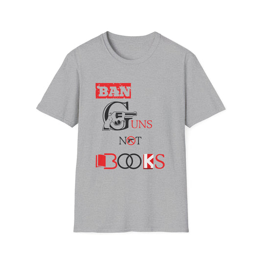 Ban Guns not Books Red Unisex Softstyle T-Shirt