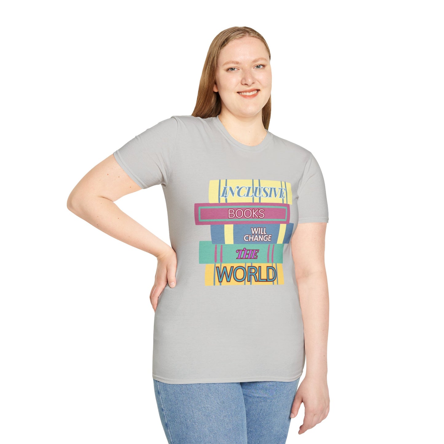 Inclusive books will change the world  Unisex Softstyle T-Shirt