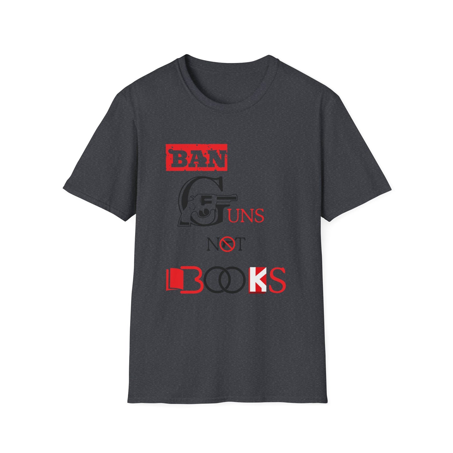 Ban Guns not Books Red Unisex Softstyle T-Shirt