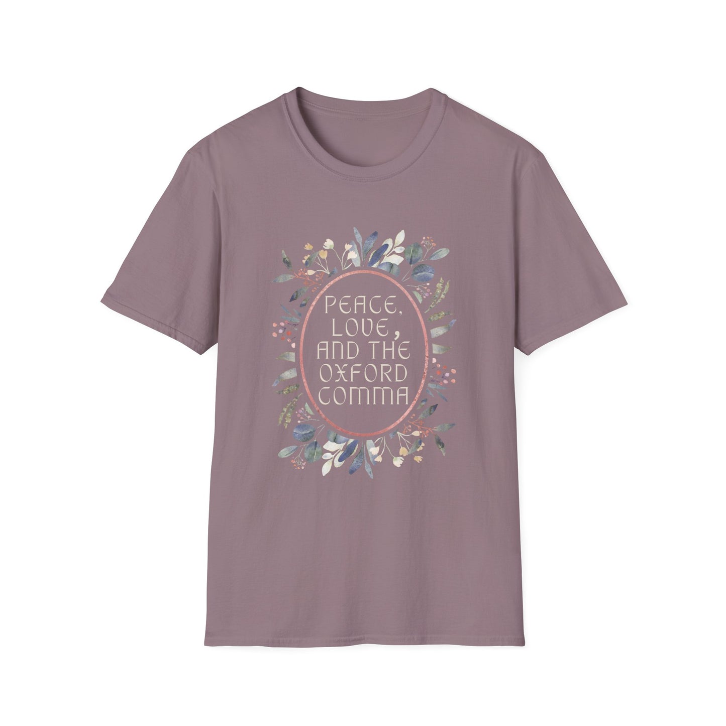 Peace, Love and the Oxford Comma Softstyle T-Shirt