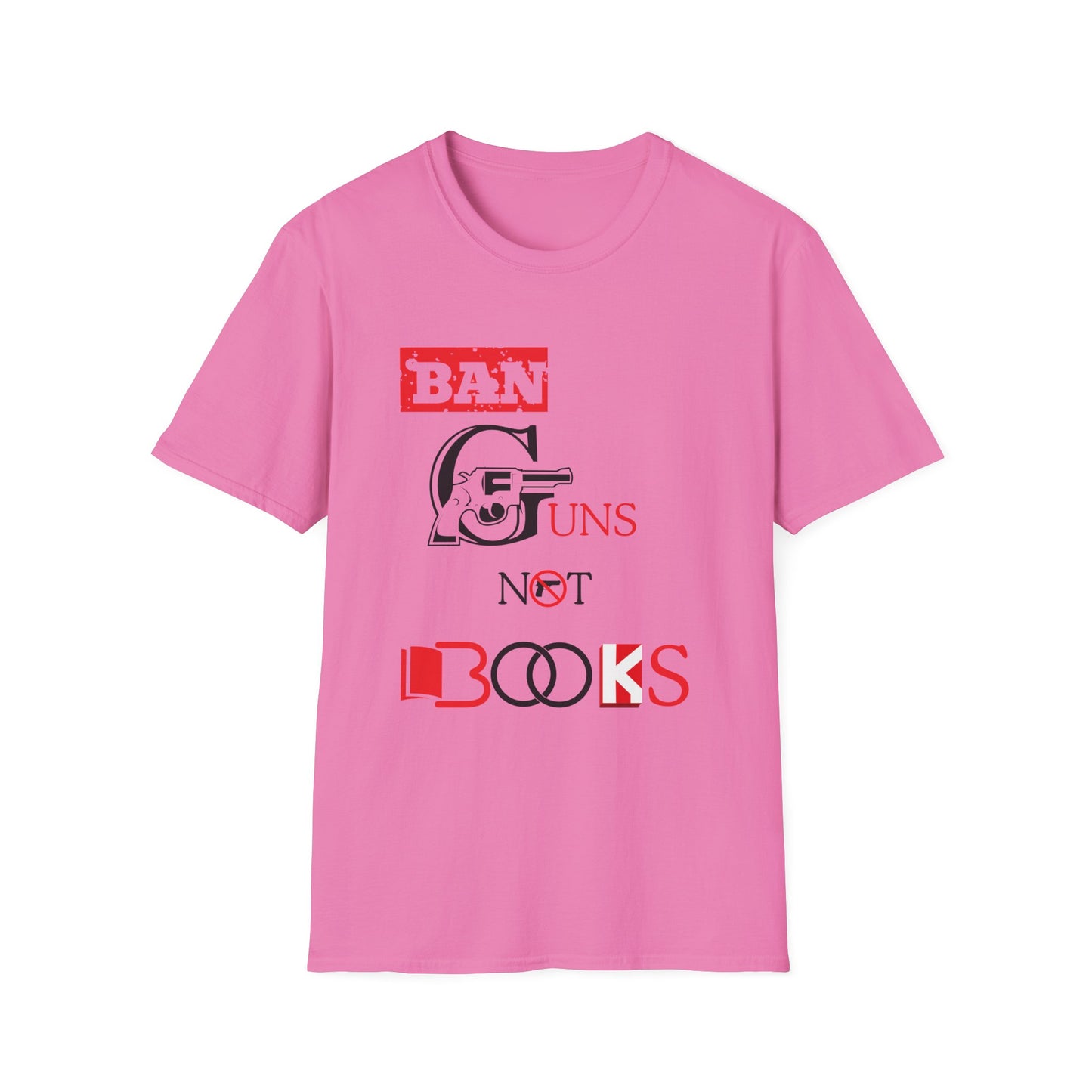 Ban Guns not Books Red Unisex Softstyle T-Shirt