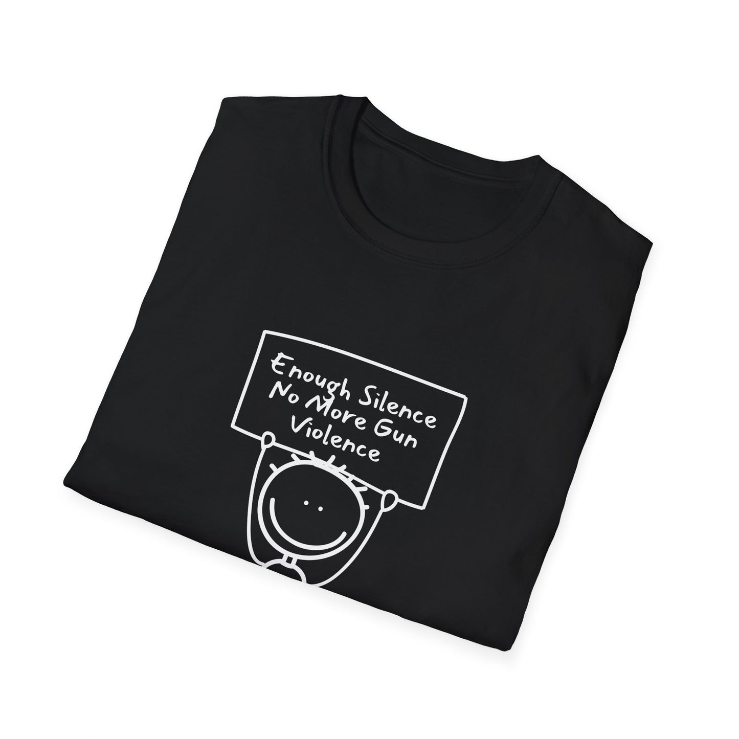 Enough Silence End Gun Violence Stick figure Unisex Softstyle T-Shirt