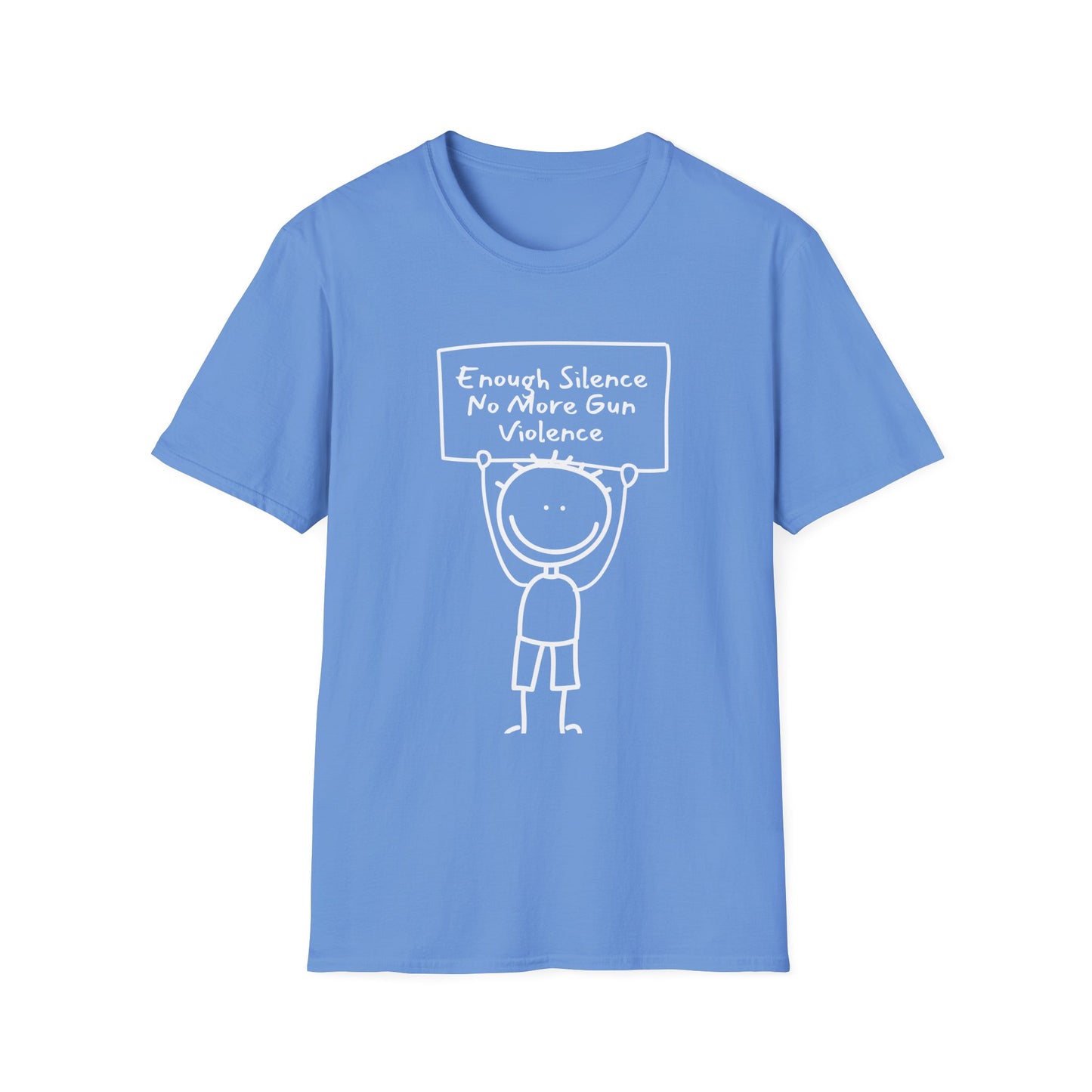 Protect Kids Not Guns Stick figure white Unisex Softstyle T-Shirt