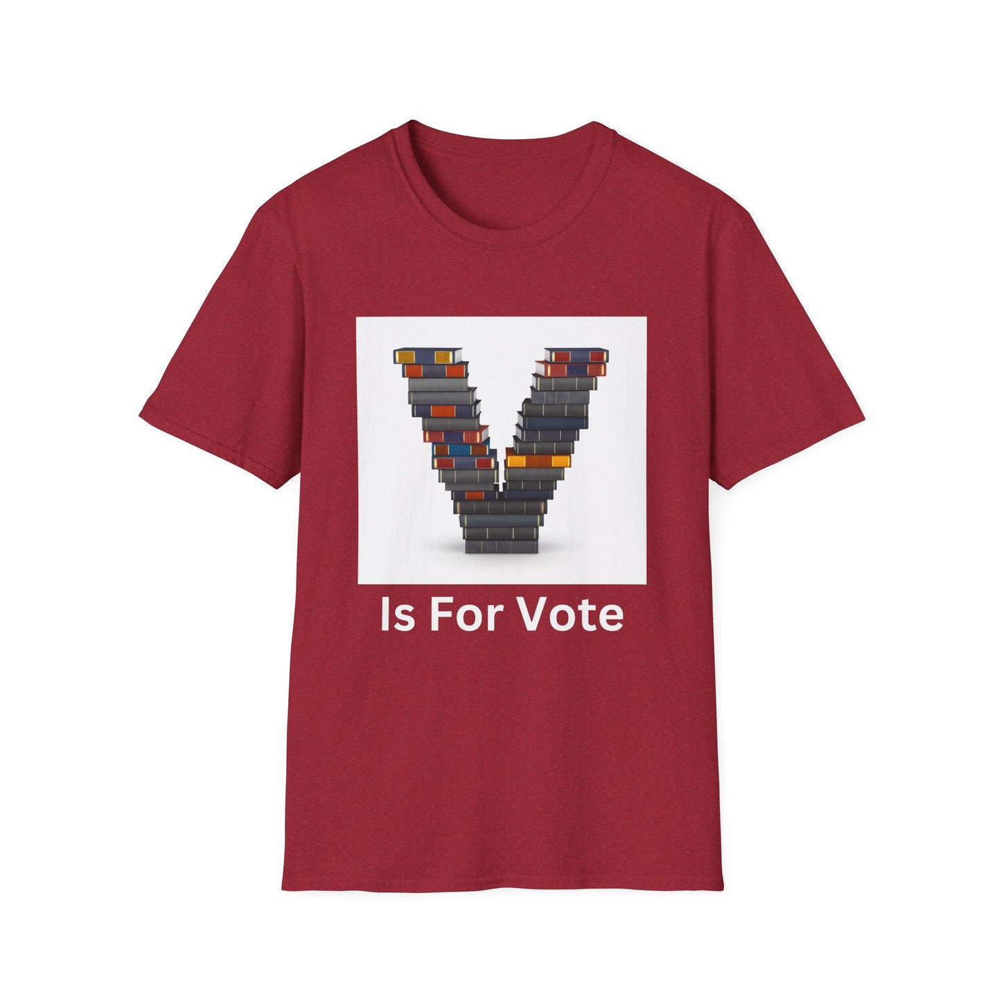 V is for voting  Unisex Softstyle T-Shirt